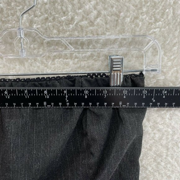 Y2K 2000s Grey Pinstripe Strapless Pencil Sheath Dress Womens S Small - Picture 6 of 10